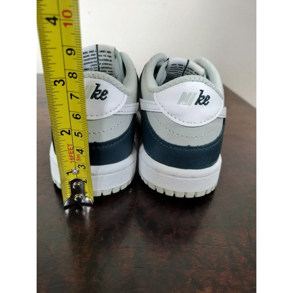 Nike Dunk Low TD Deep Jungle White Light Silver Toddler Shoes Size 9C FB9107-300